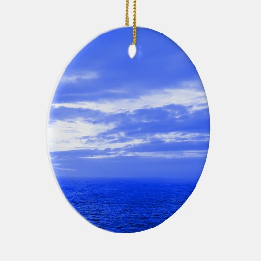 Ocean Sky Blue Kerstornament Keramisch Ornament (Rechts)