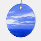 Ocean Sky Blue Kerstornament Keramisch Ornament (Links)
