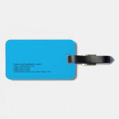 Ocean Sky Blue Modern Plain Monogram Professional Bagagelabel (Achterkant horizontaal)