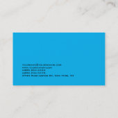 Ocean Sky Blue Modern Plain Monogram Professional Visitekaartje (Achterkant)