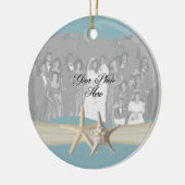 Ocean Sky Blue Zeester Foto Keramisch Ornament (Links)