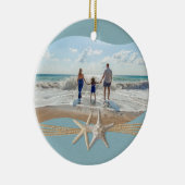 Ocean Sky Blue Zeester Foto Keramisch Ornament (Rechts)