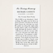 Ocean Sky-fotografie - Funeral Prayer Card Visitekaartje (Achterkant)