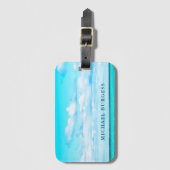 Ocean Sky Scene Reizen Aqua Blue Bagagelabel (Voorkant (verticaal))