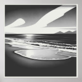 Ocean Solitude zwart-wit Poster (Voorkant)