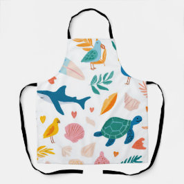 Ocean Soul All-Over Print Apron Gift Schort