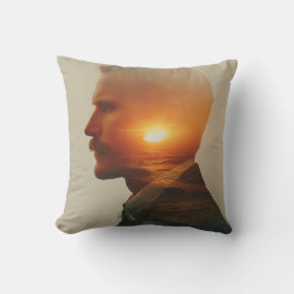 Ocean Soul: Waterverf Double Exposure Kussen