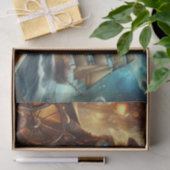 Ocean Space Pirate Steampunk  Victoriaans Tissuepapier (Geschenk)