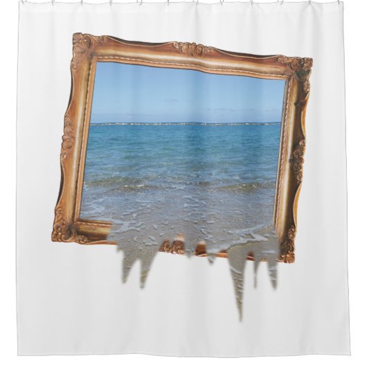 Ocean Spilling out of Afbeelding Lijst Douchegordijn (Voorkant)
