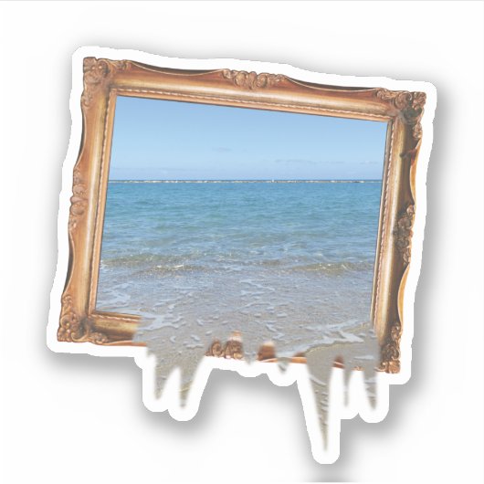 Ocean Spilling out of Afbeelding Lijst Sticker (Voorkant)