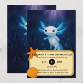 Ocean Spirit Axolotl Birthday Kaart (Voorkant / Achterkant)