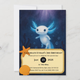 Ocean Spirit Axolotl Verjaardag Kaart