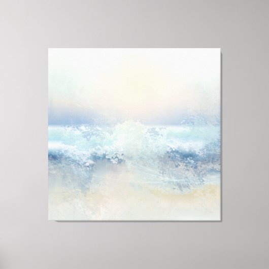 Ocean Splash in a Misty Golden Sunset Canvas Afdruk (Voorkant)