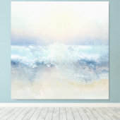 Ocean Splash in a Misty Golden Sunset Canvas Afdruk (Insitu (Houten vloer))