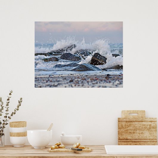 Ocean Splash-Waterverf Poster (Keuken)