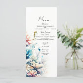 Ocean Splash Zee Coral Waterverf Wedding Menu (Staand voorkant)