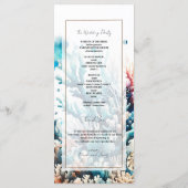 Ocean Splash Zee Coral Waterverf Wedding Program Programmakaart (Achterkant)