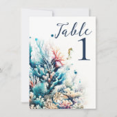 Ocean Splash Zee Koraal Waterverf Bruiloft Kaart (Voorkant)