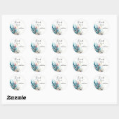 Ocean Splash Zee Koraal Waterverf Bruiloft Ronde Sticker (Vel)