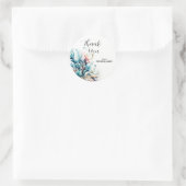 Ocean Splash Zee Koraal Waterverf Bruiloft Ronde Sticker (Tas)