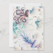 Ocean Splash Zee Koraal Waterverf Bruiloft RSVP Kaart (Achterkant)