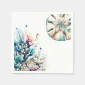 Ocean Splash Zee Koraal Waterverf Bruiloft Servet (Voorkant)