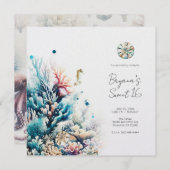 Ocean Splash Zee Koraal Waterverf Sweet 16 Kaart (Voorkant / Achterkant)