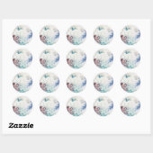 Ocean Splash Zee Waterverf Reef Bruiloft Ronde Sticker (Vel)
