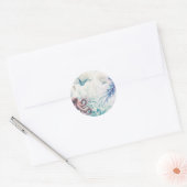 Ocean Splash Zee Waterverf Reef Bruiloft Ronde Sticker (Envelop)
