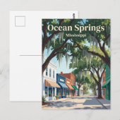 Ocean Springs Mississippi Briefkaart (Voorkant / Achterkant)