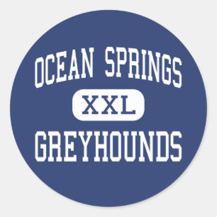 Ocean Springs - Windhonden - High - Ocean Springs Ronde Sticker