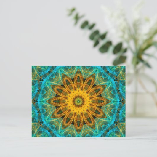 Ocean Star Mandala Briefkaart (Staand voorkant)