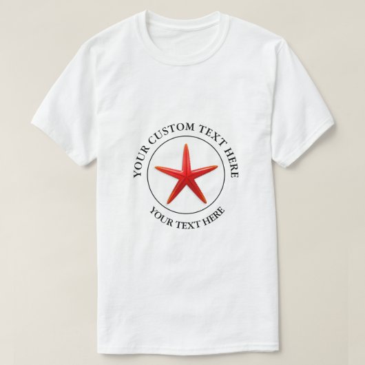 Ocean Starfish Aangepaste tekst T-shirt (Design voorkant)
