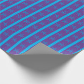 Ocean Starfish Blue Stripes Naadloze Paarse Gift Cadeaupapier (Hoek)