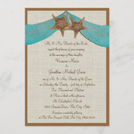 Ocean Starfish & Net Wedding Kaart