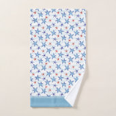 Ocean Starfish Patroon met Naam Blauw Bad Handdoek (Handdoek)