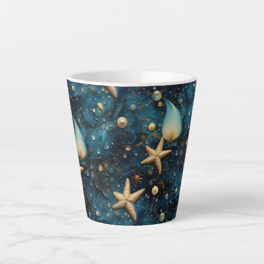 Ocean Starfish Pattern Latte Mok (Voorkant)