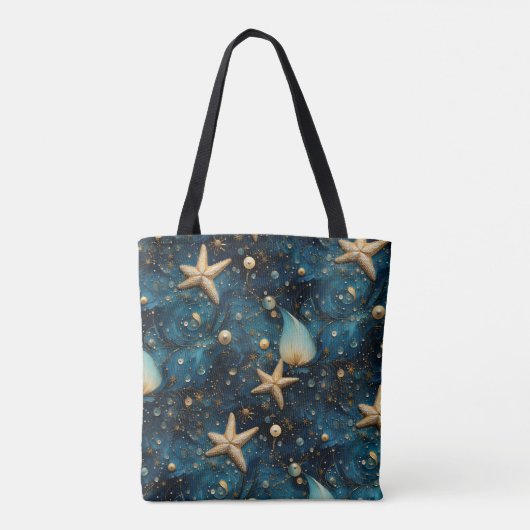 Ocean Starfish Pattern Shoulder Tas (Achterkant)