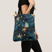 Ocean Starfish Pattern Shoulder Tas (Dichtbij)