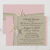 Ocean Starfish Pink Vrijgezellenfeest Kaart (Voorkant / Achterkant)