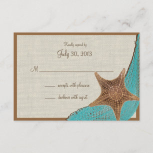 Ocean Starfish Response Card RSVP Kaartje