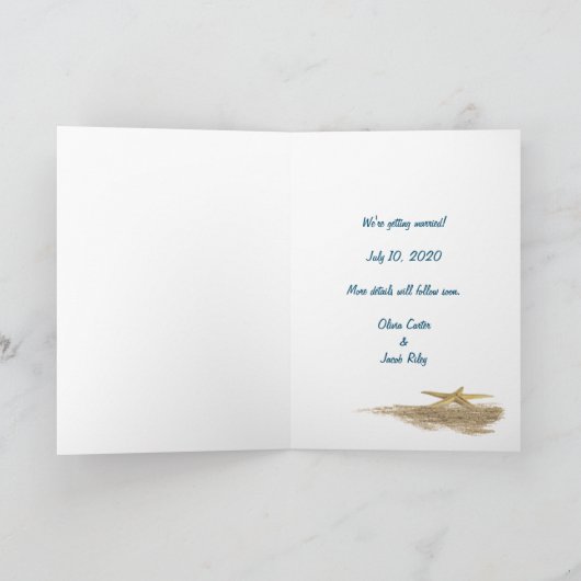 Ocean Starfish Save the Date Aankondiging (Binnen)