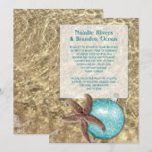 Ocean Starfish Tropical kerstbruiloft Kaart (Voorkant / Achterkant)