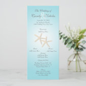 Ocean Starfish Wedding Program Kaart (Staand voorkant)