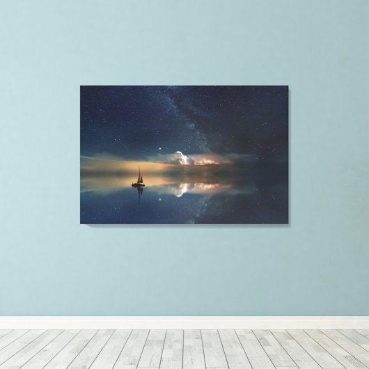 Ocean Starry Sky Canvas Afdruk (Insitu (Houten vloer))