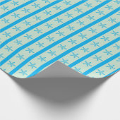Ocean Stars & Blue Stripes Seamless Beach Verjaard Cadeaupapier (Hoek)