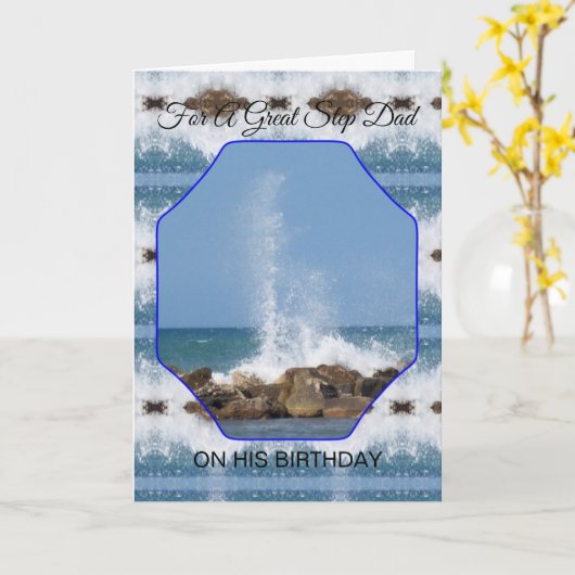 Ocean Step Father Birthday Kaart (Gele Bloem)