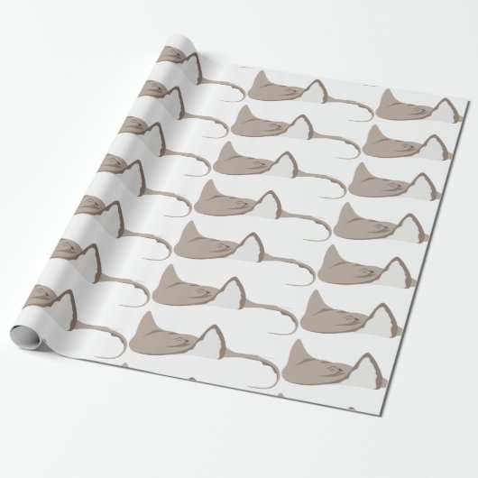 Ocean Stingray Cadeaupapier (Uitgerold)