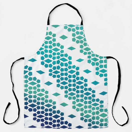 Ocean Storm Blue Diamond en honingraatpatroon Schort (Voorkant)