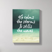 Ocean Storm met God Quote Canvas Afdruk (Voorkant)